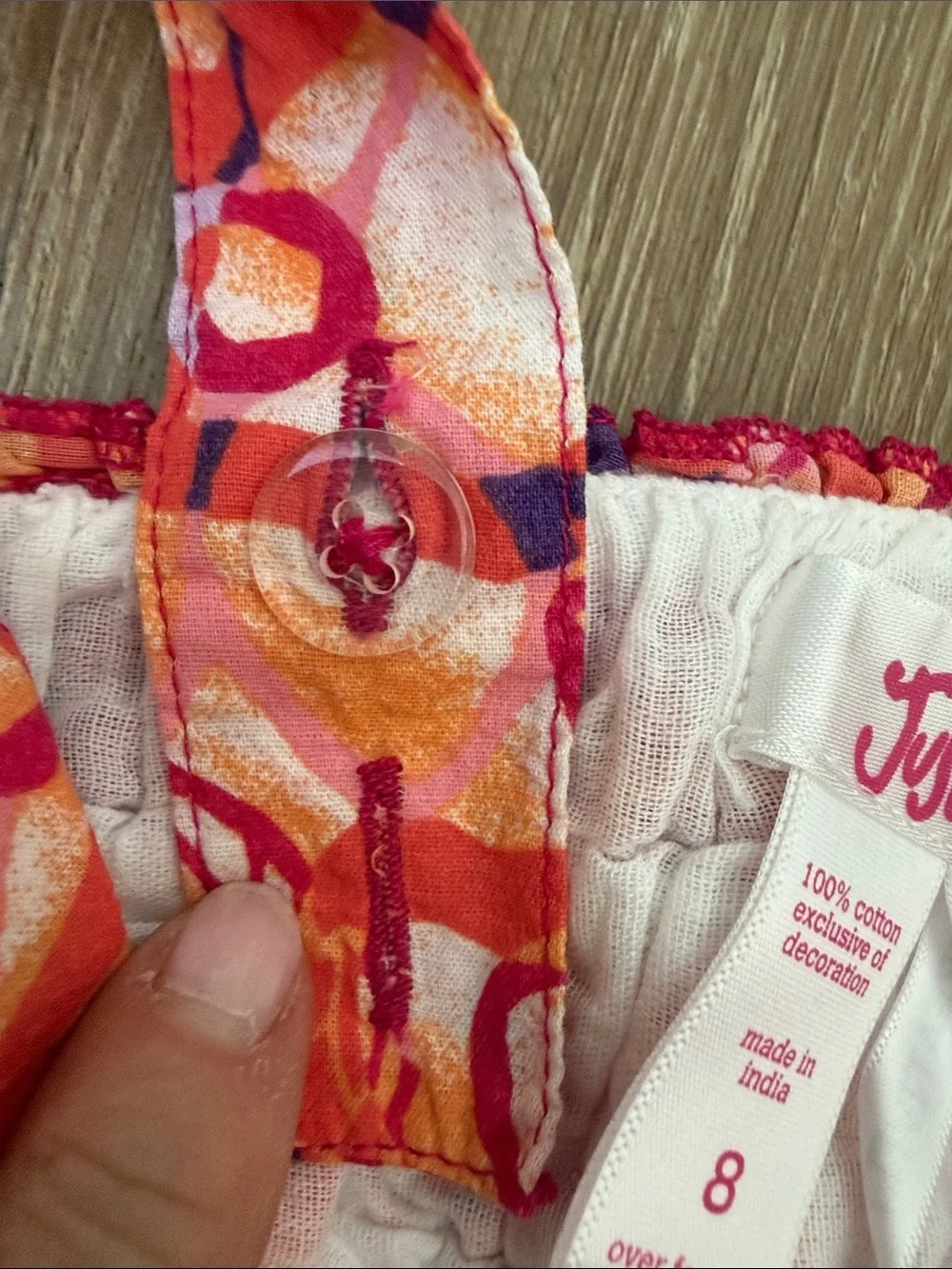 Justice Girls Floral Ruffle Tank Top - Pink & Orange